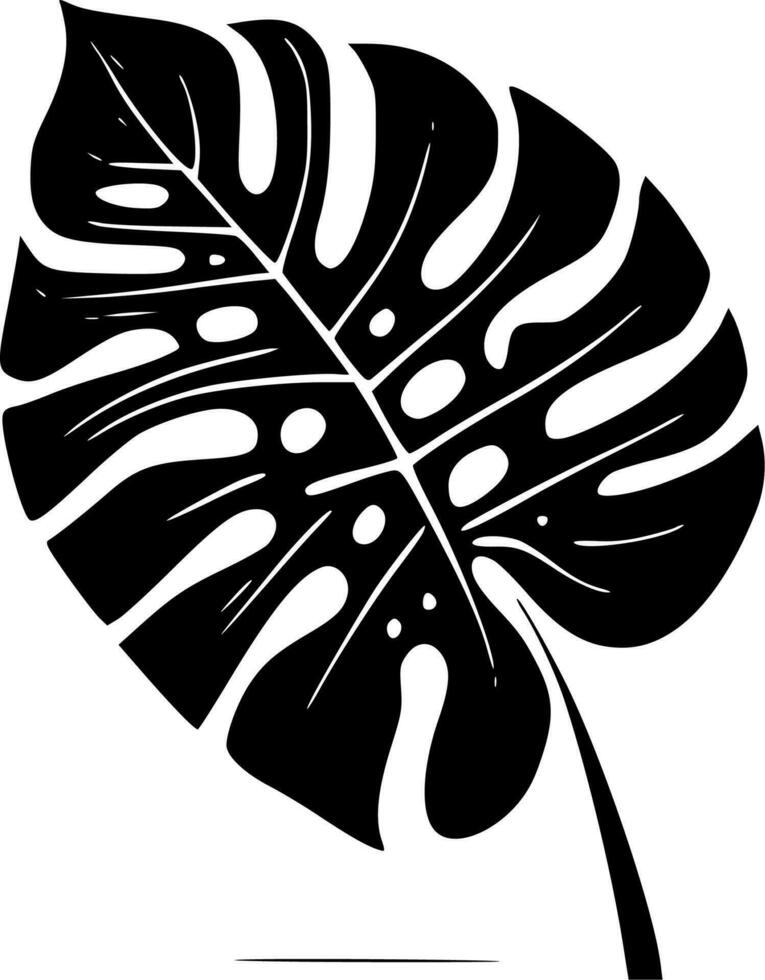 Monstera, Minimalist and Simple Silhouette - Vector illustration