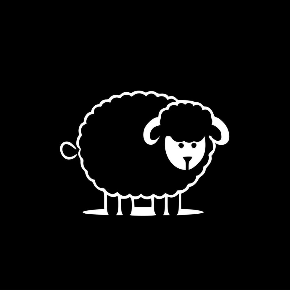 oveja - negro y blanco aislado icono - vector ilustración