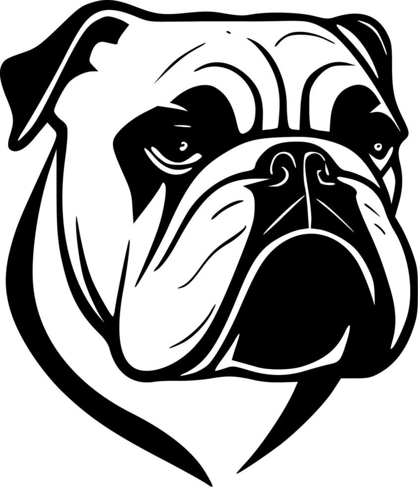 Bulldog, Black and White Vector illustration