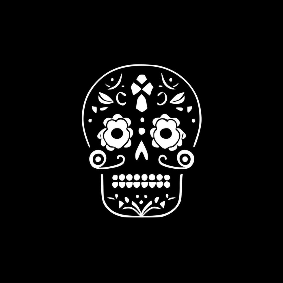 Sugar Skull - Minimalist and Flat Logo - Vector illustration