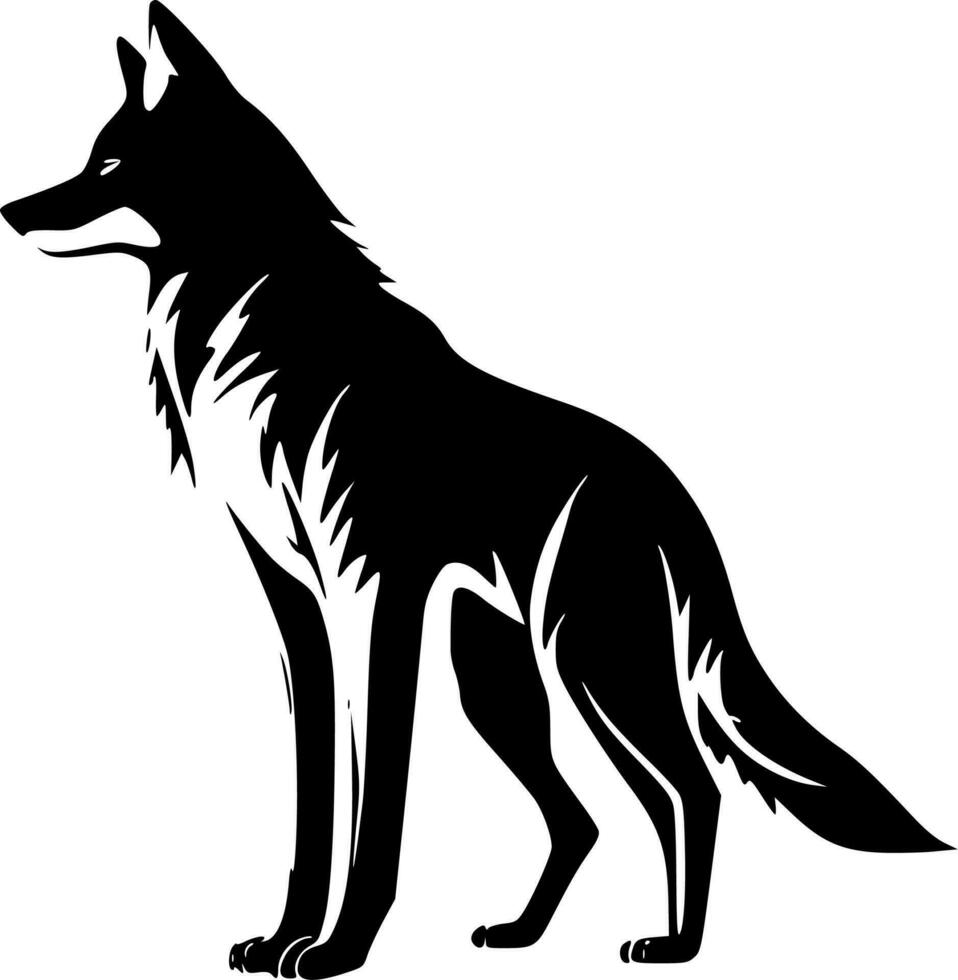 lobo, negro y blanco vector ilustración