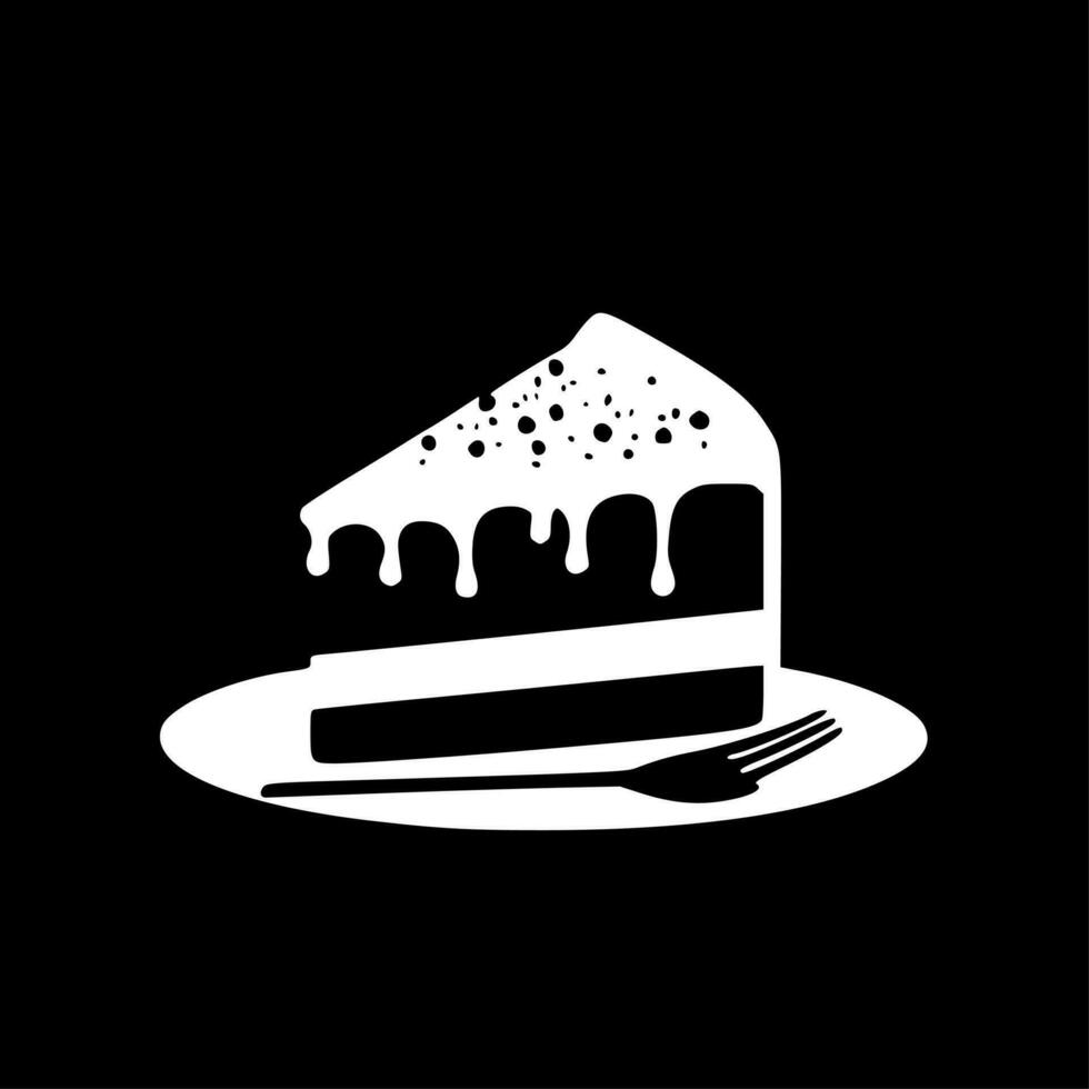 Cake, Black and White Vector illustration