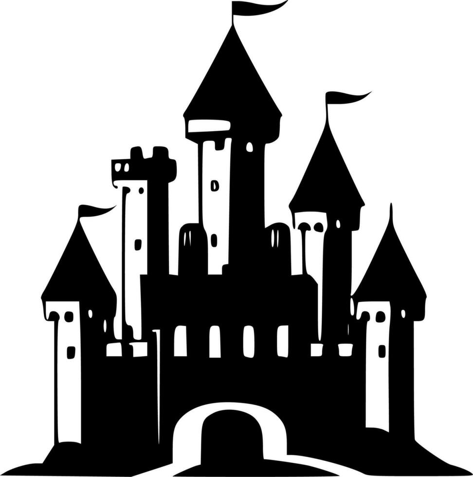 castillo, minimalista y sencillo silueta - vector ilustración
