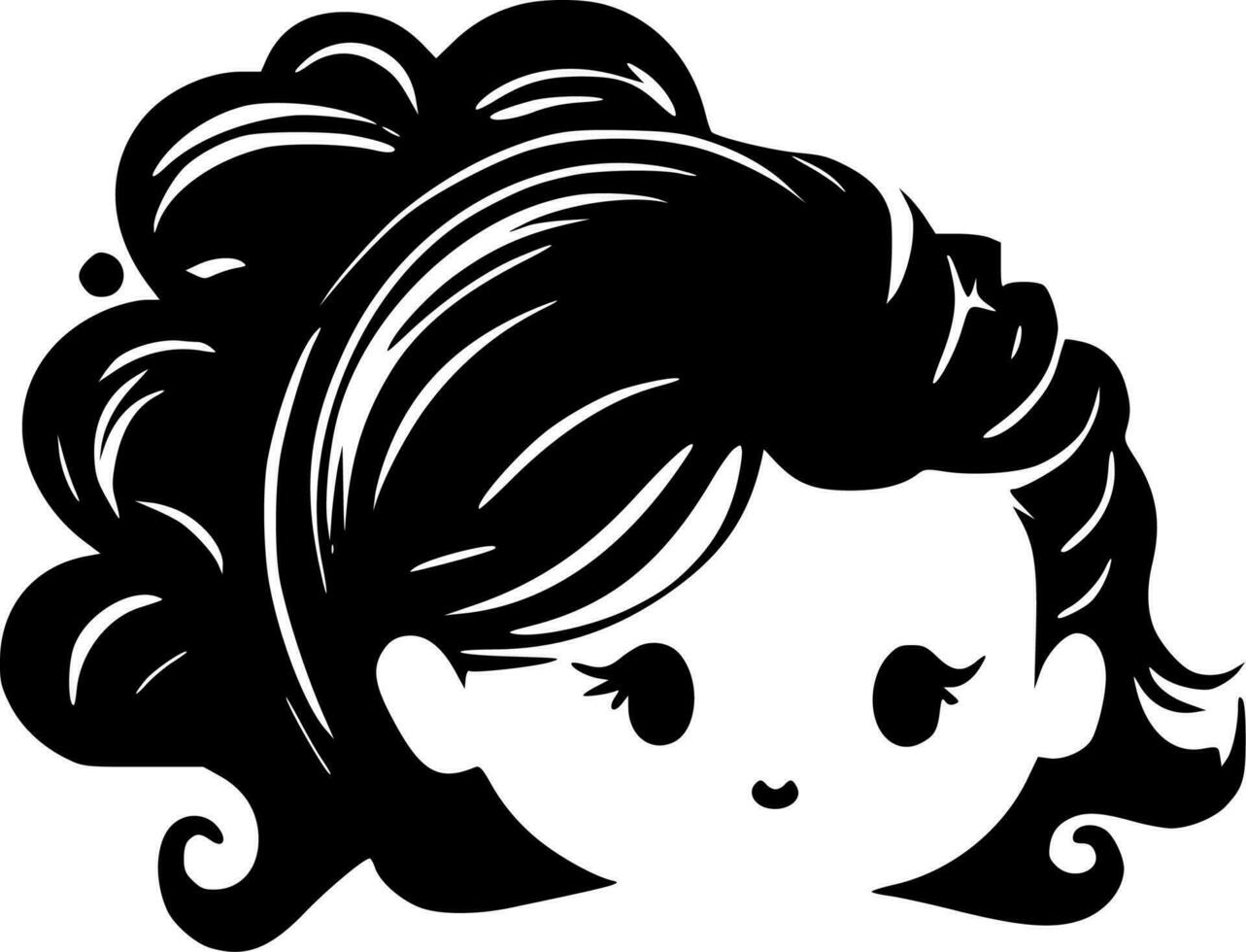 Baby Girl, Black and White Vector illustration