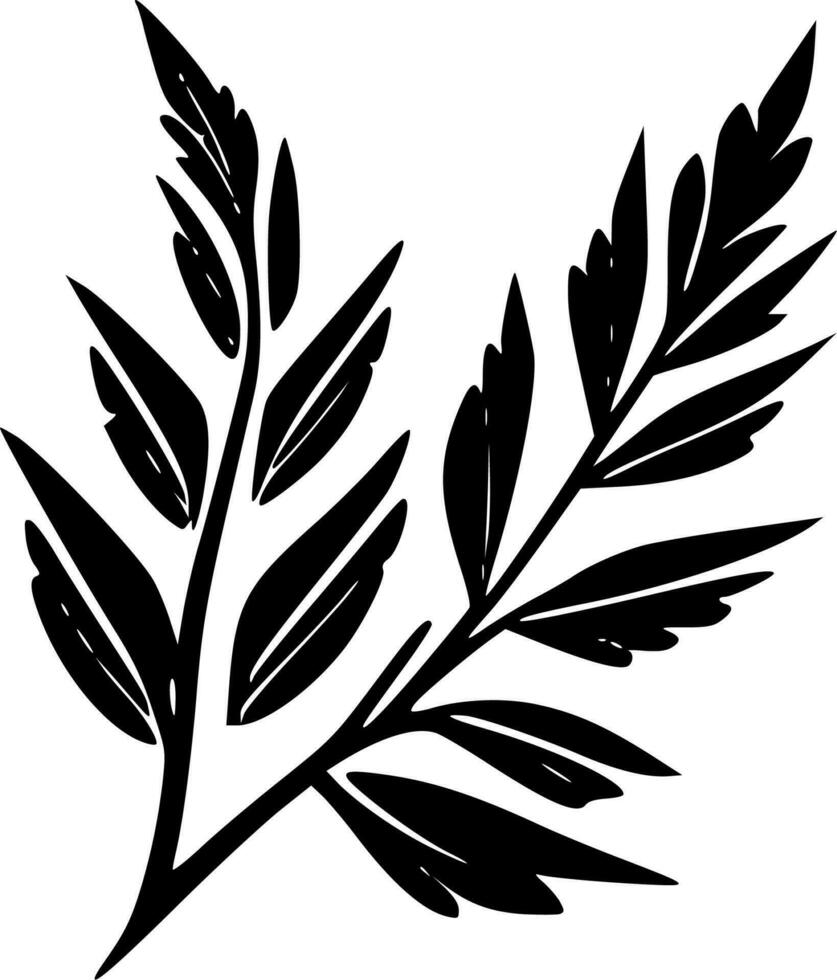 Leaves, Black and White Vector illustration