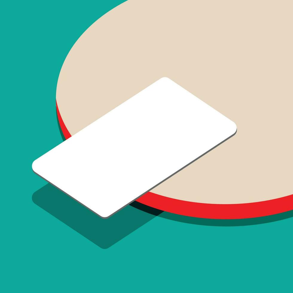 Rounded Corner Business Card Mockup Design. vector