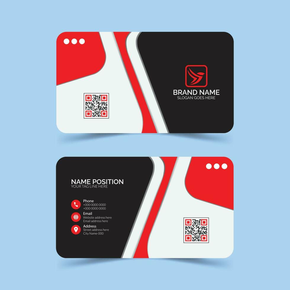 Customizable business card template design. vector