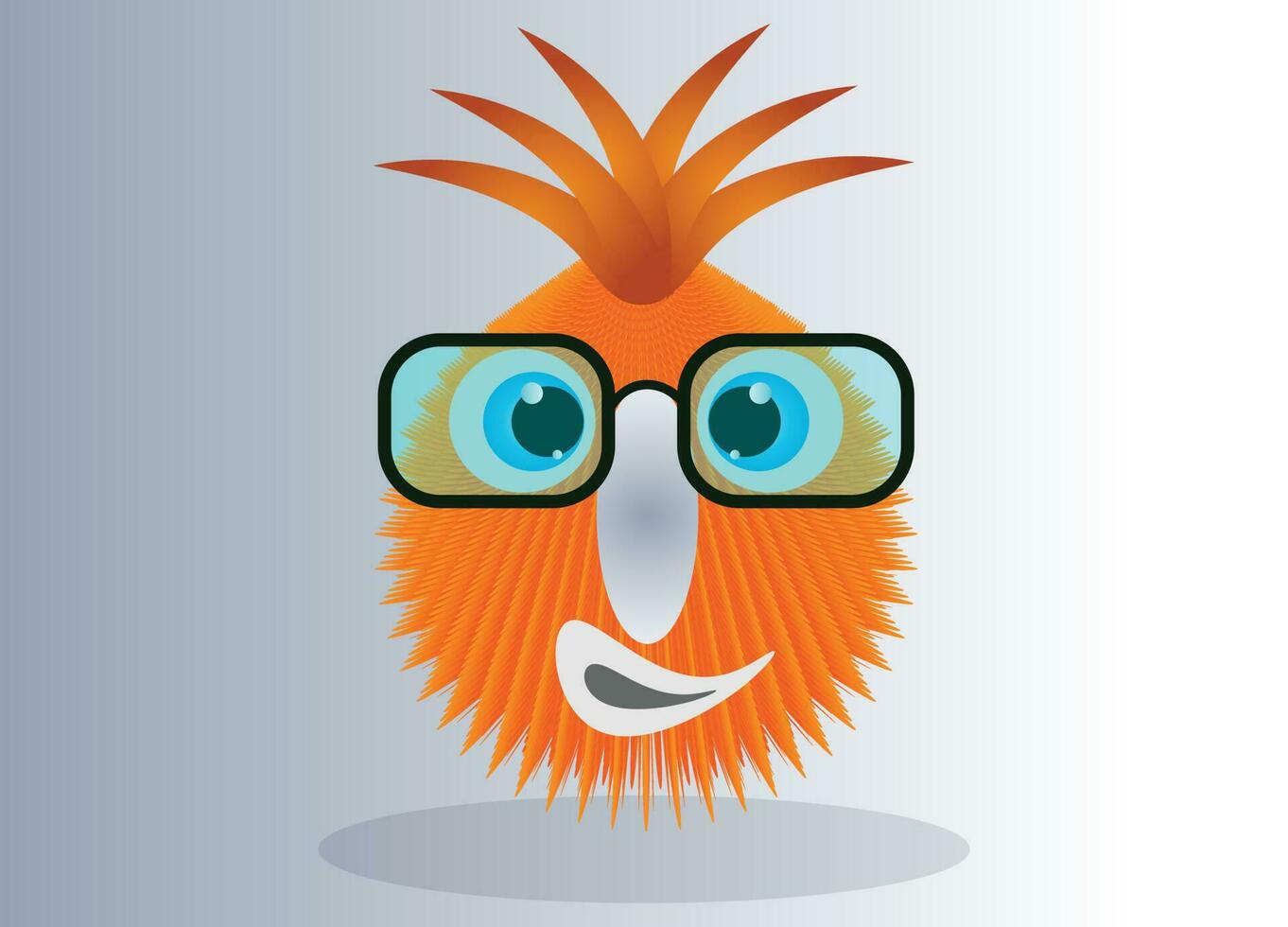 Funny cartoon face and background. vector