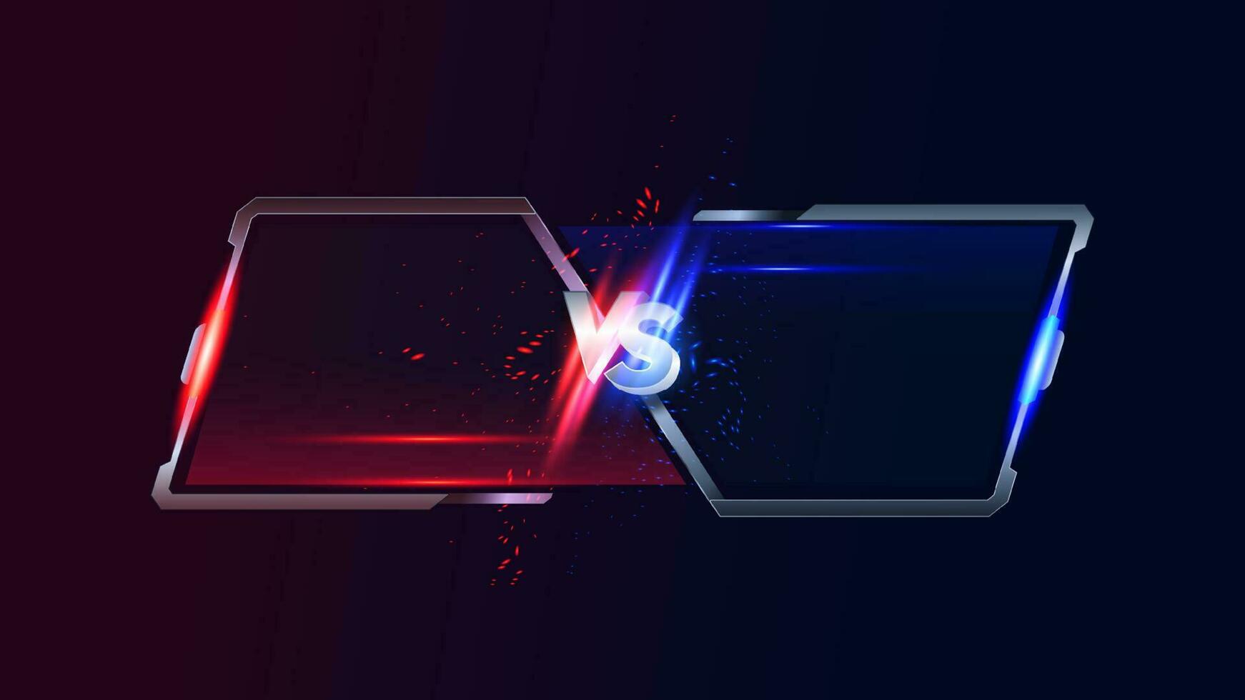 VS Versus Battle headline Modern banner template, Red and Blue shiny background, Fight Game, Game Interface vector