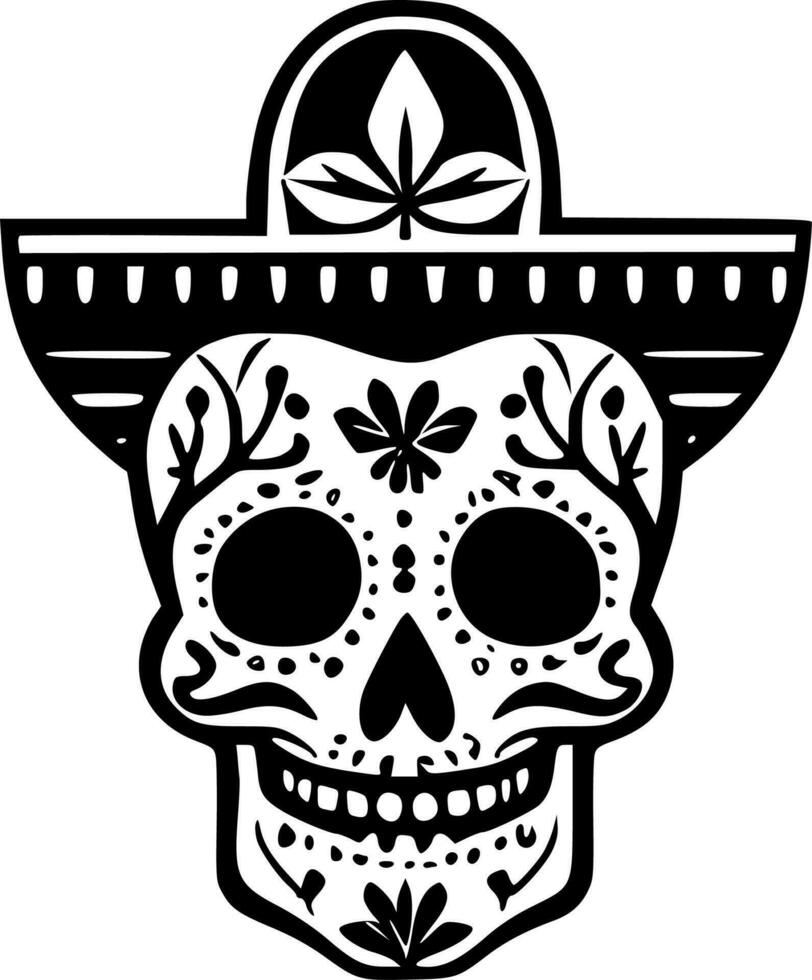 Sugar Skull - Minimalist and Flat Logo - Vector illustration