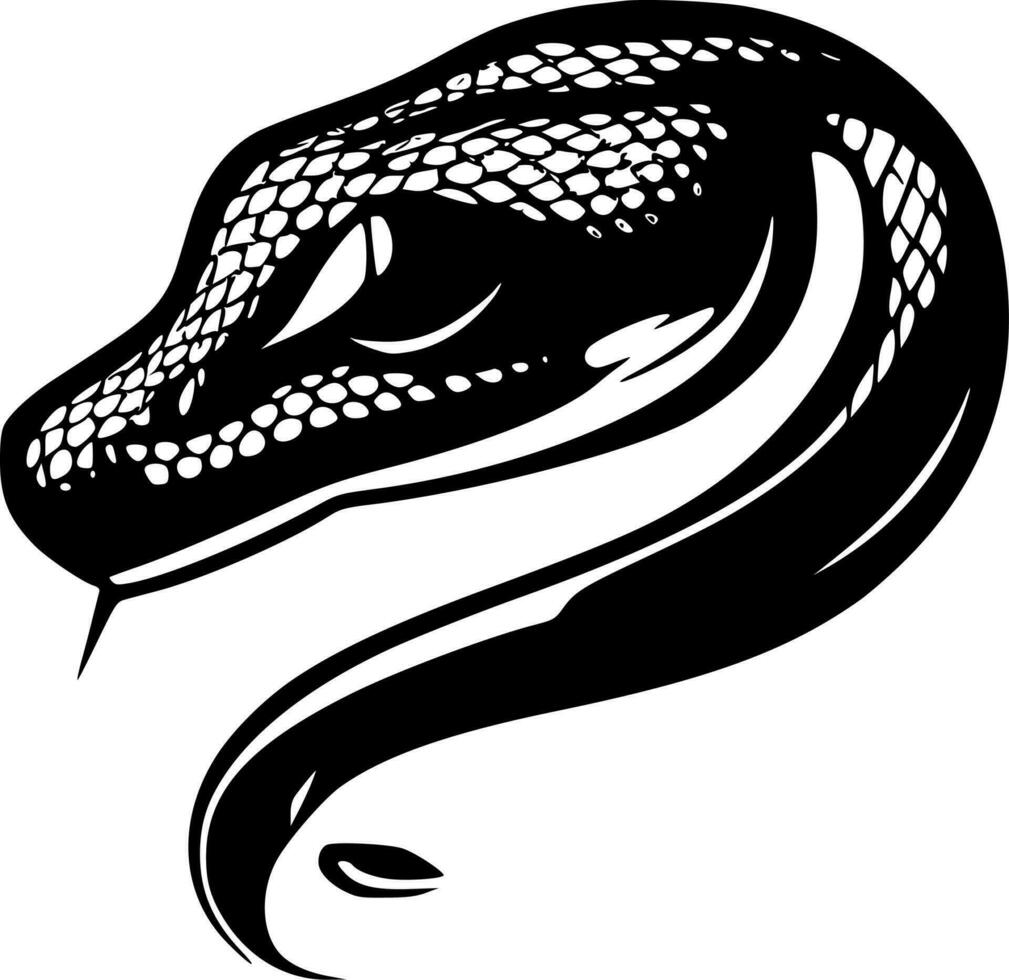 Snake, Black and White Vector illustration