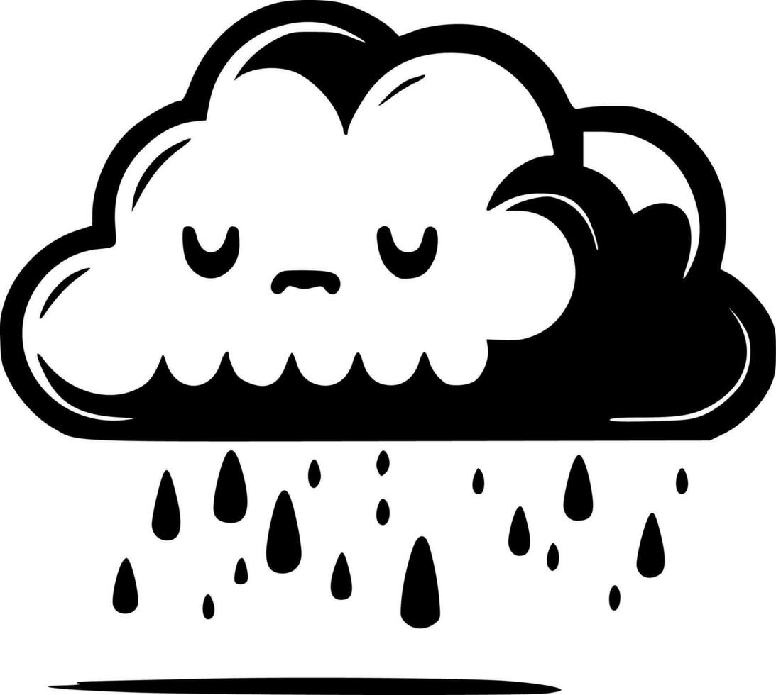 Clouds - Black and White Isolated Icon - Vector illustration