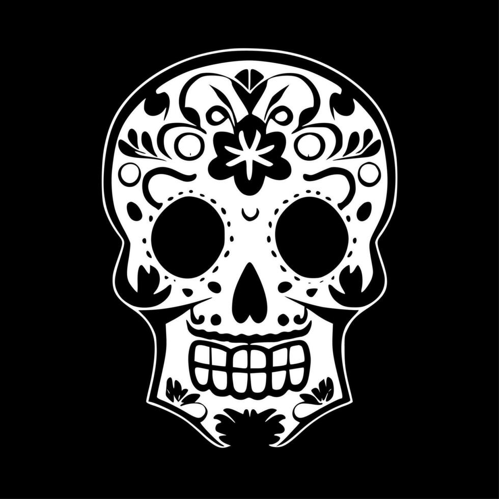 Sugar Skull - Minimalist and Flat Logo - Vector illustration