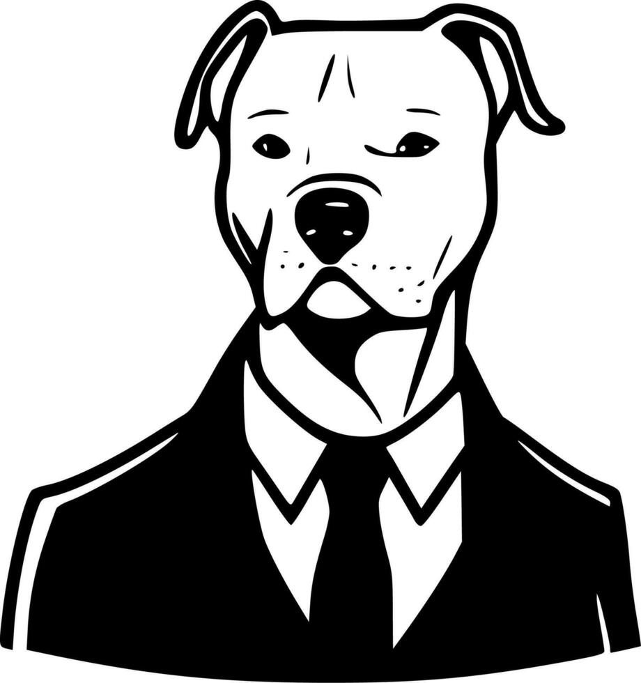 pitbull - minimalista y plano logo - vector ilustración