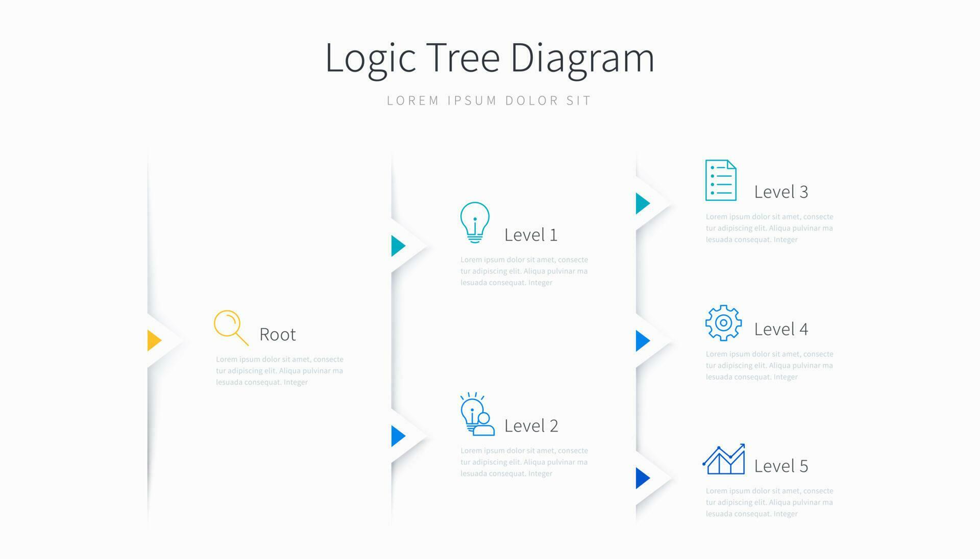 Logic tree diagram infographic template with design elements and icons ...