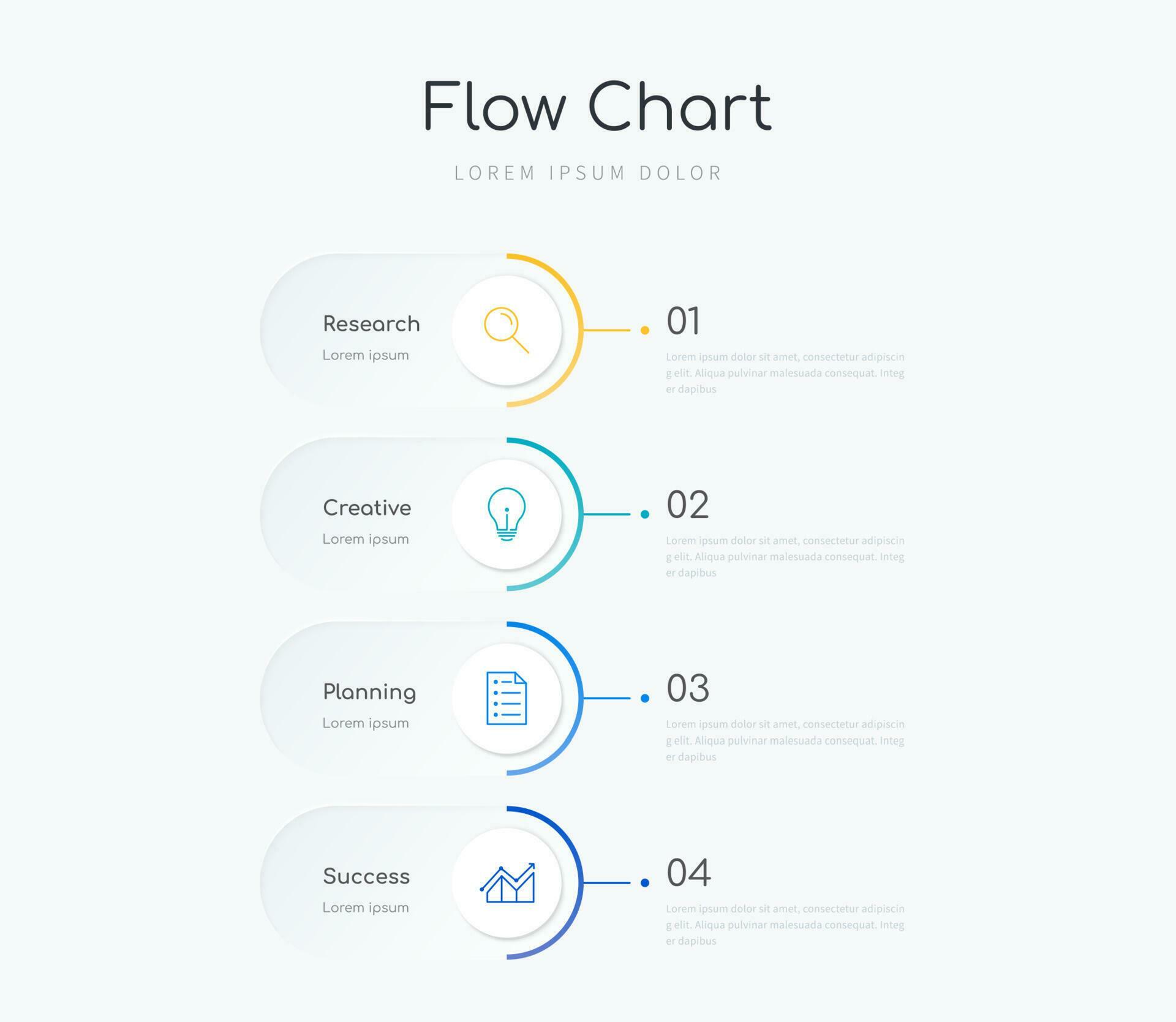 Flow chart infographic template with four options 23852823 Vector Art ...