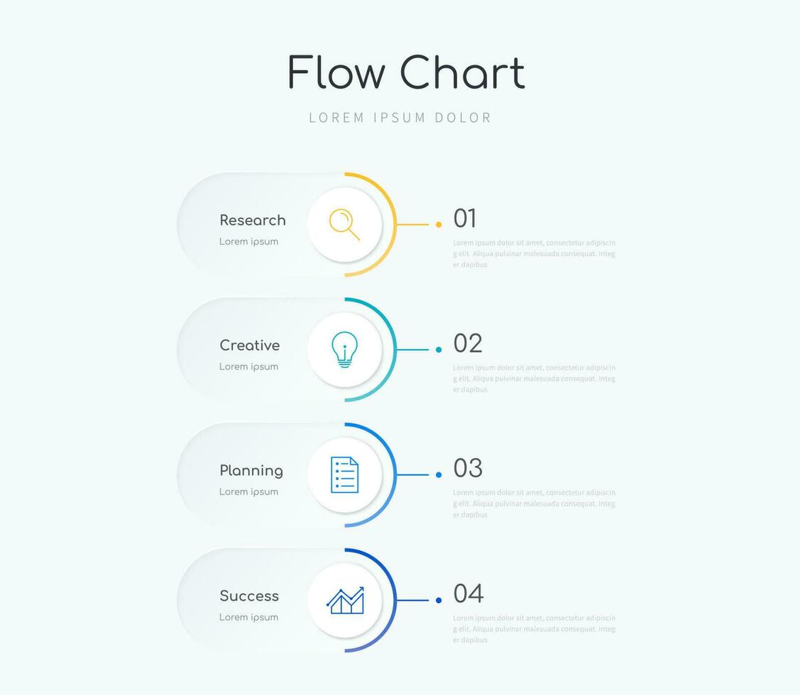 Flow chart infographic template with four options 23852823 Vector Art ...