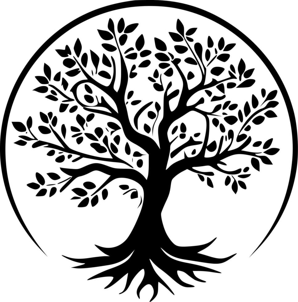 Tree of Life, Minimalist and Simple Silhouette - Vector illustration