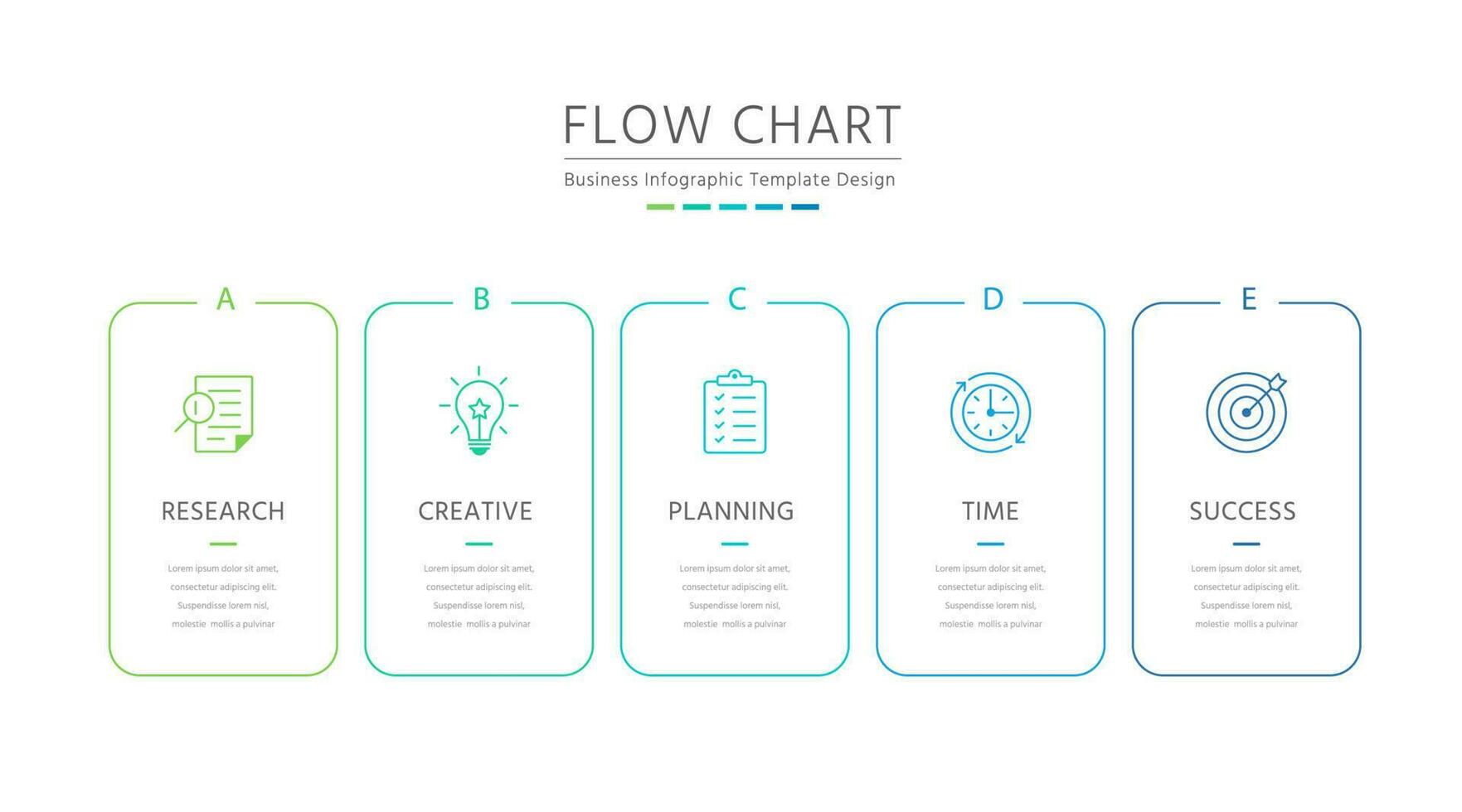 Simple flow chart infographic design with thin line banners and icons vector