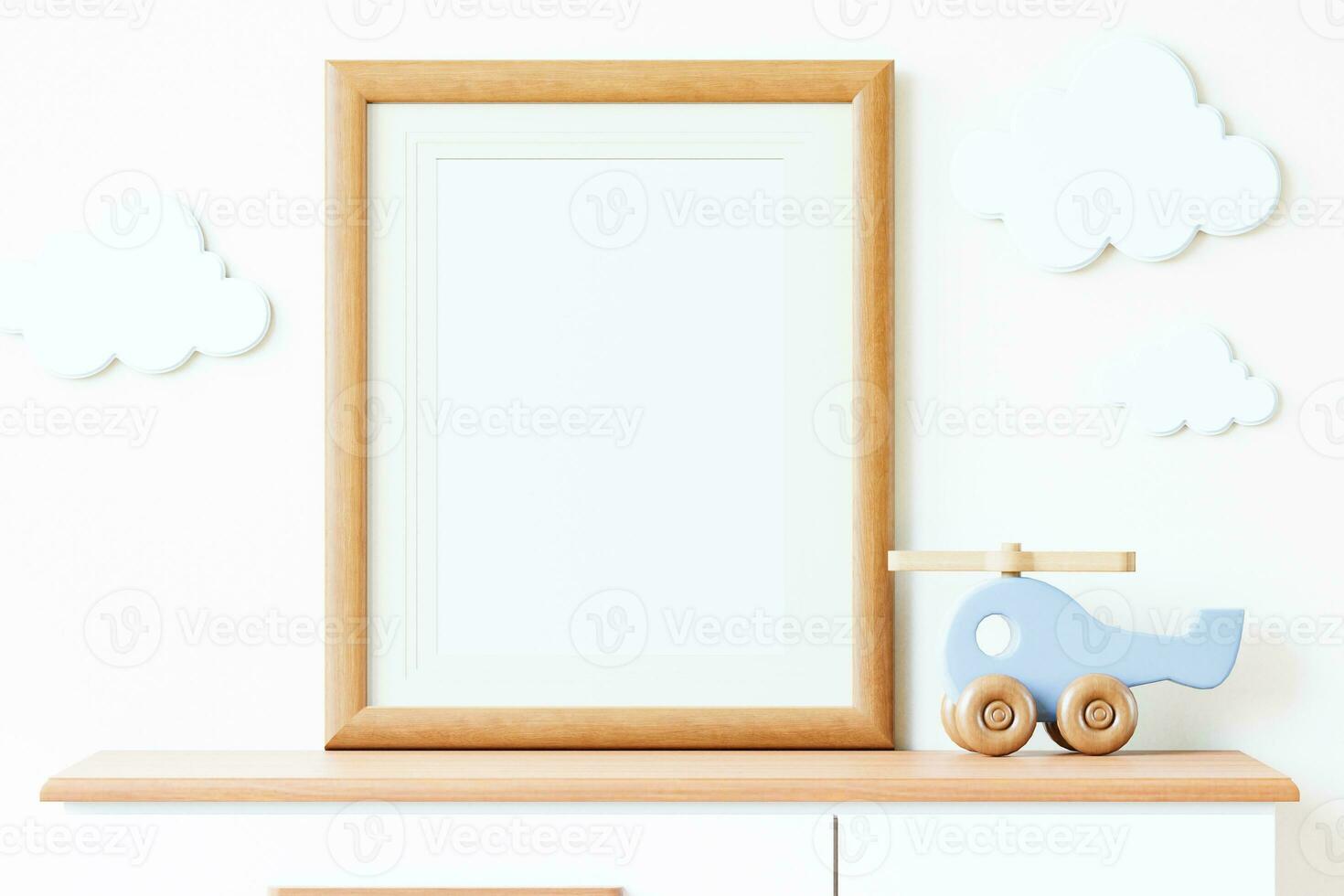 Nursery Digital Mockup,Nursery frame mockup. Frame Mockup. 3d 3D rendering. photo