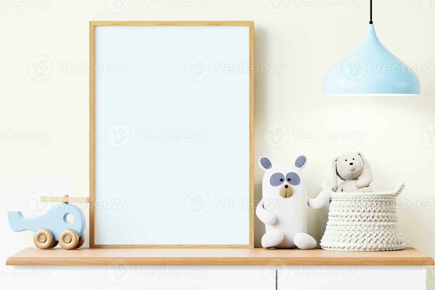 Nursery Digital Mockup,Nursery frame mockup. Frame Mockup. 3D rendering photo