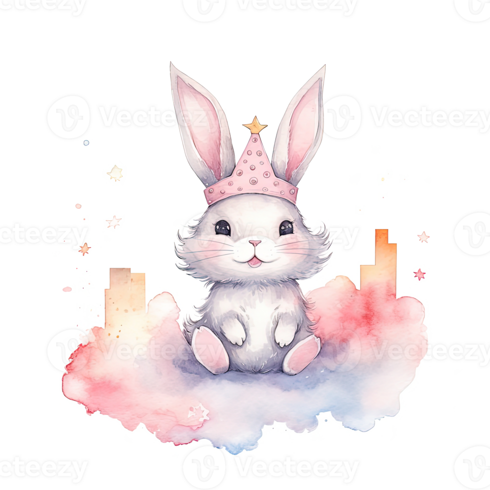 Cute princess bunny. Illustration png