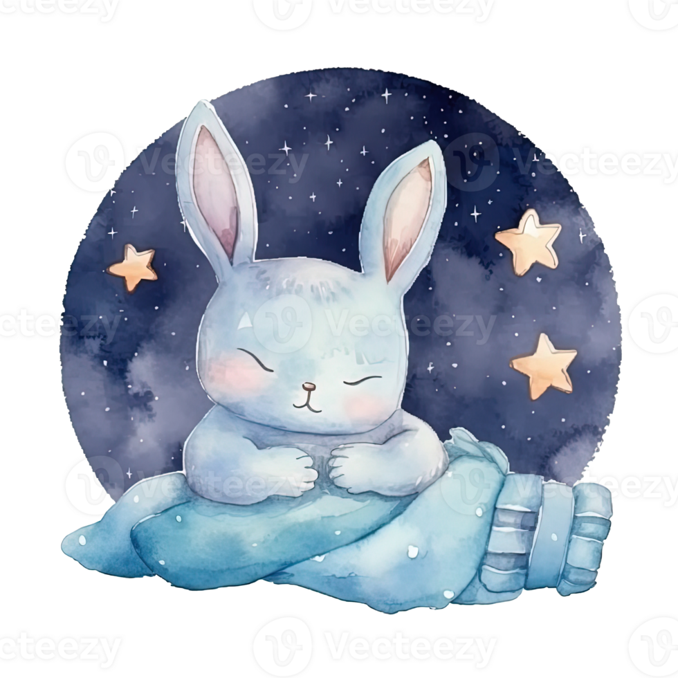 Cute watercolor good night. Illustration png