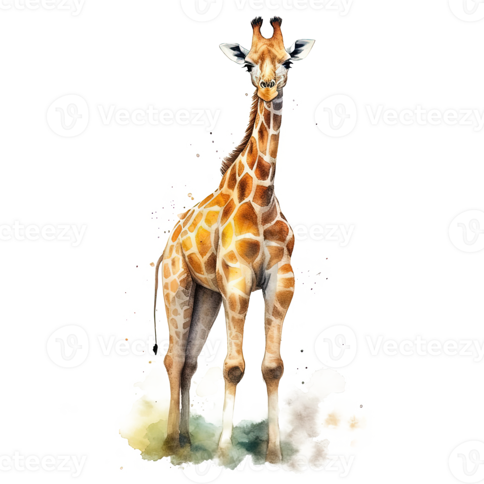 Watercolor giraffe. Illustration png