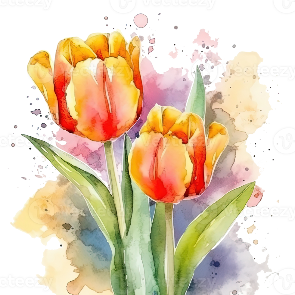 aguarela tulipa isolado. ilustração ai generativo png