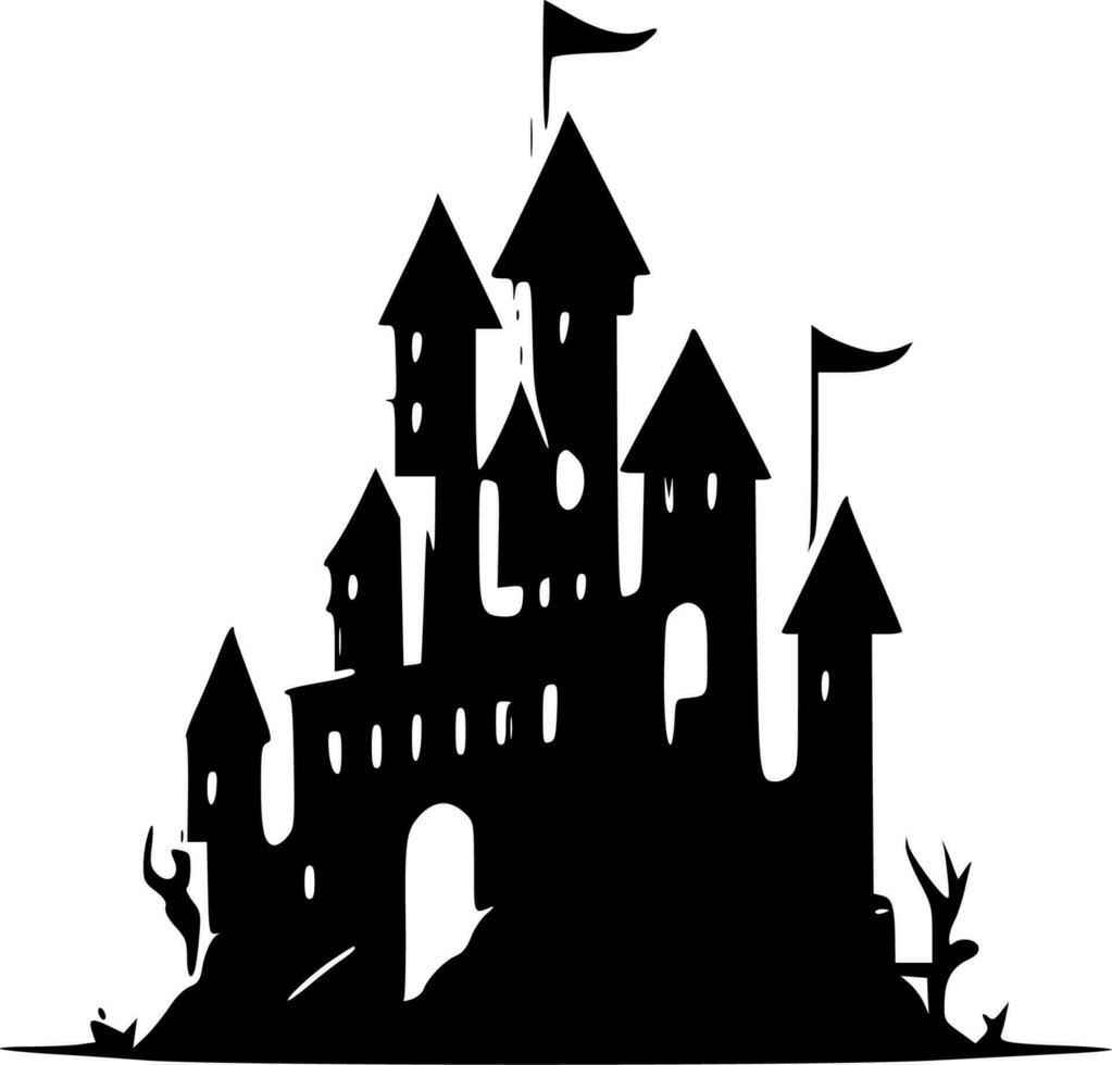 Castle, Minimalist and Simple Silhouette - Vector illustration