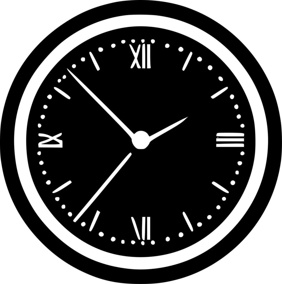 reloj rostro, minimalista y sencillo silueta - vector ilustración