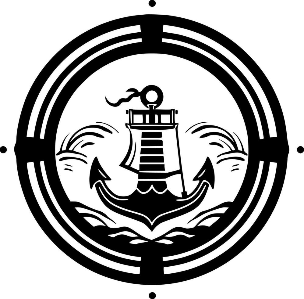 Nautical, Minimalist and Simple Silhouette - Vector illustration