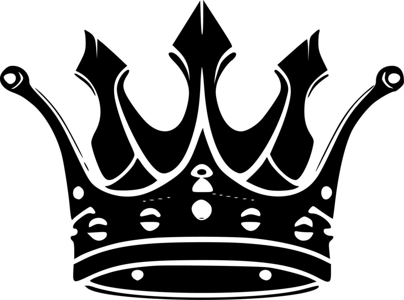 Crown - Black and White Isolated Icon - Vector illustration