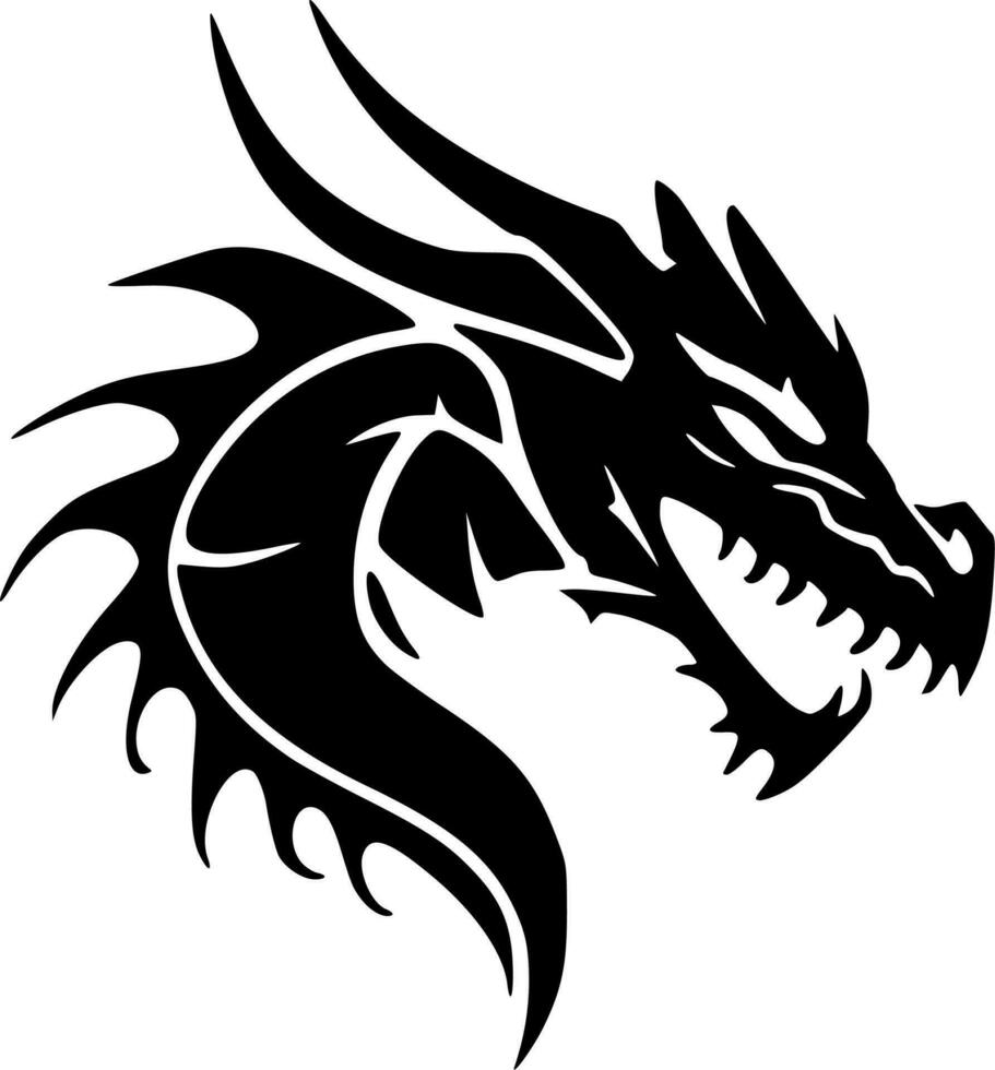 Dragons, Minimalist and Simple Silhouette - Vector illustration