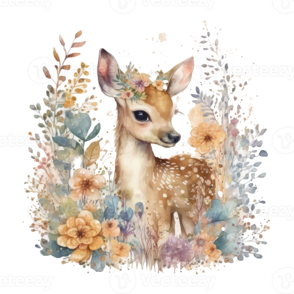 Cute Baby Deer Watercolor Cutout 23853795 PNG pin-on-baby