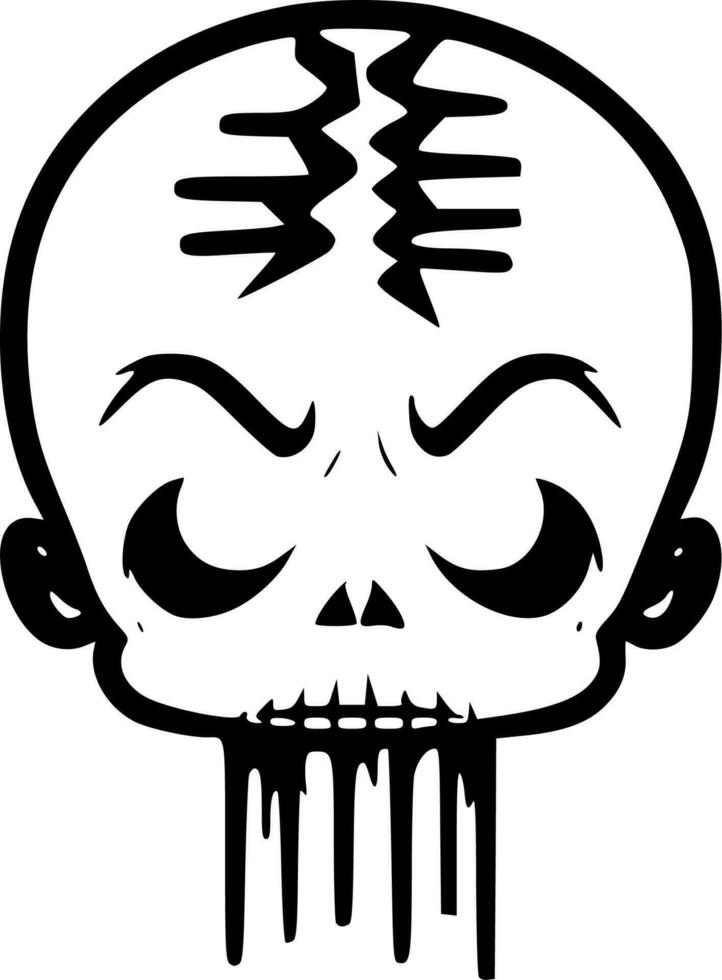 Horror, Black and White Vector illustration