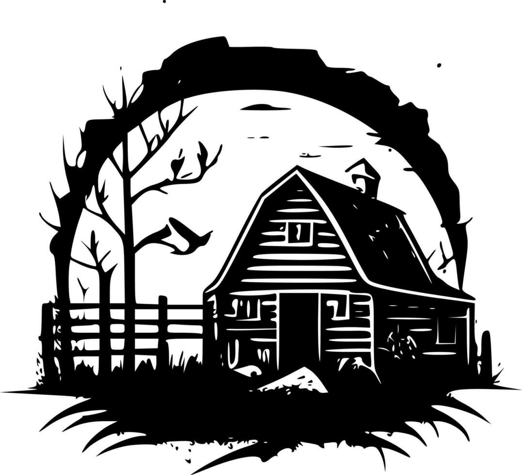 Rustic, Black and White Vector illustration