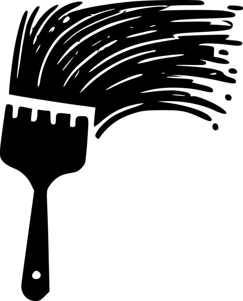 Brush, Black and White Vector illustration