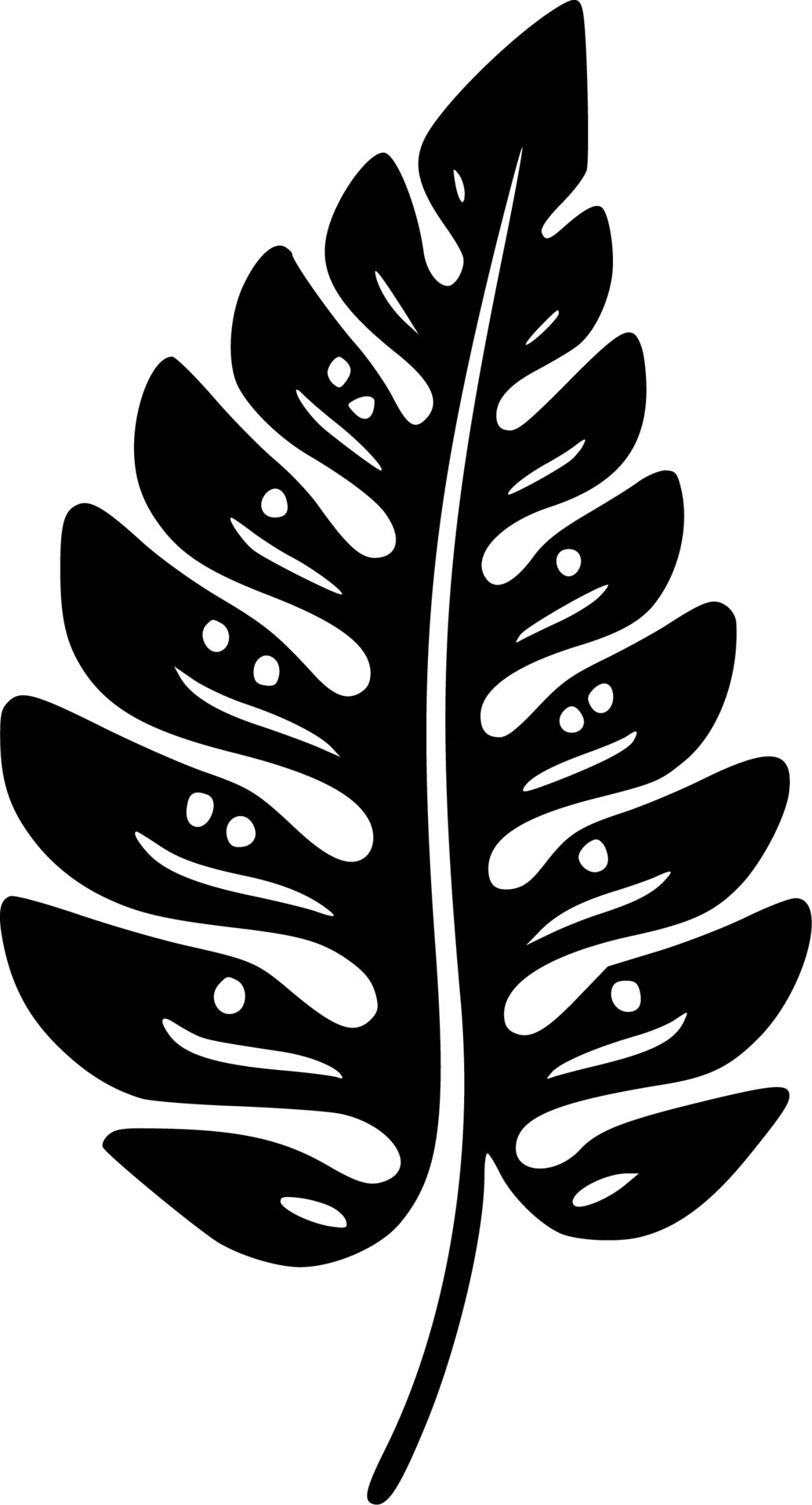 Leaf - Black and White Isolated Icon - Vector illustration 23854024