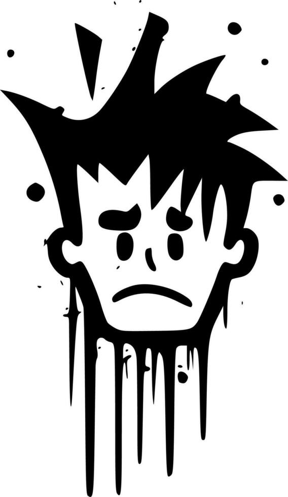 Distressed, Black and White Vector illustration