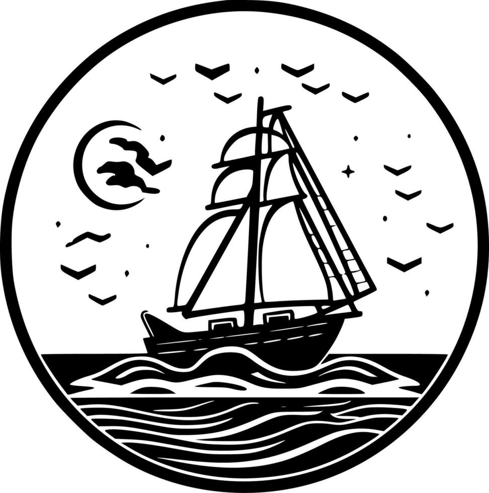 Nautical - Minimalist and Flat Logo - Vector illustration