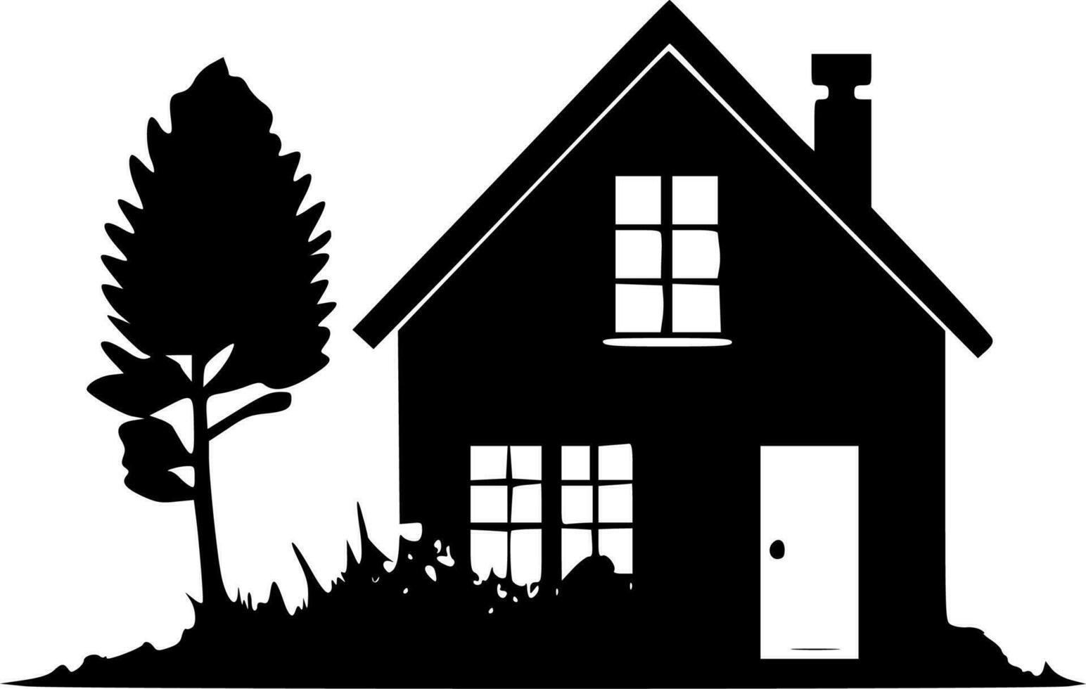 House, Minimalist and Simple Silhouette - Vector illustration