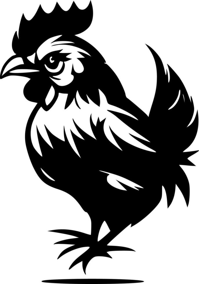 Chicken, Minimalist and Simple Silhouette - Vector illustration