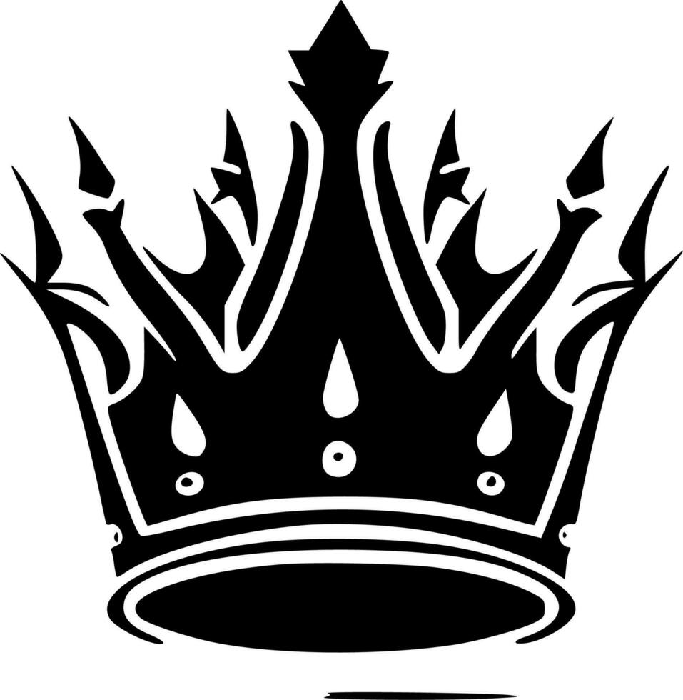 Crown - Black and White Isolated Icon - Vector illustration