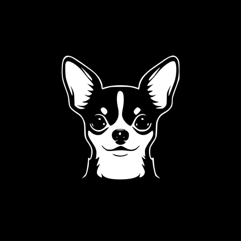 Chihuahua, Black and White Vector illustration