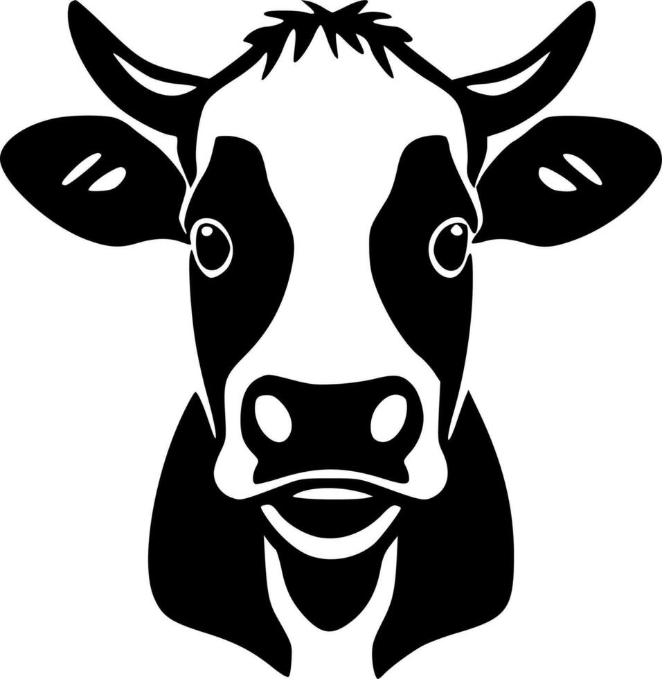 Cow - Black and White Isolated Icon - Vector illustration