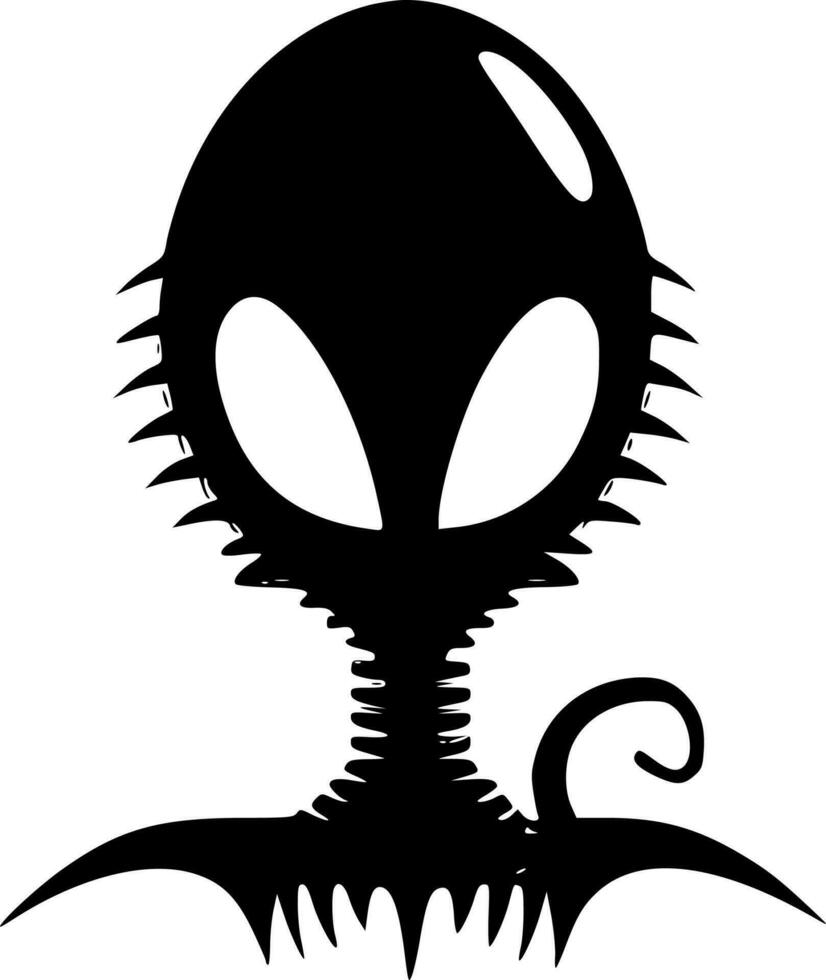 extraterrestre - minimalista y plano logo - vector ilustración