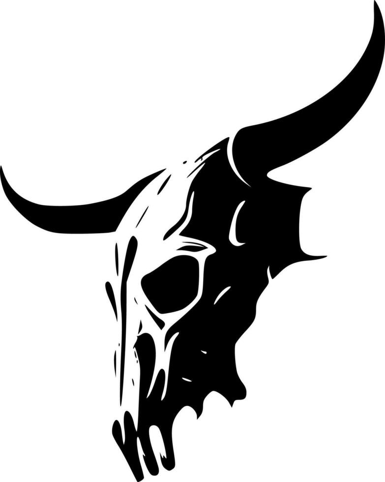 Cow Skull, Minimalist and Simple Silhouette - Vector illustration