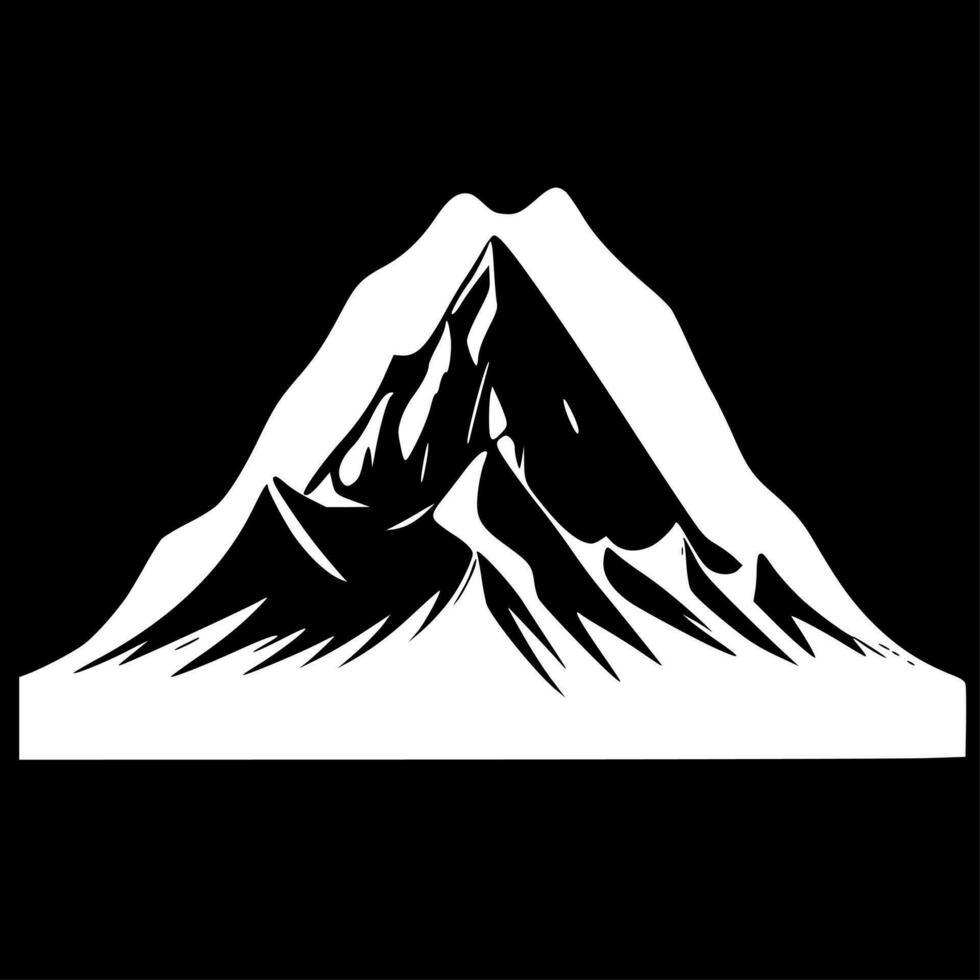 Mountain - Black and White Isolated Icon - Vector illustration