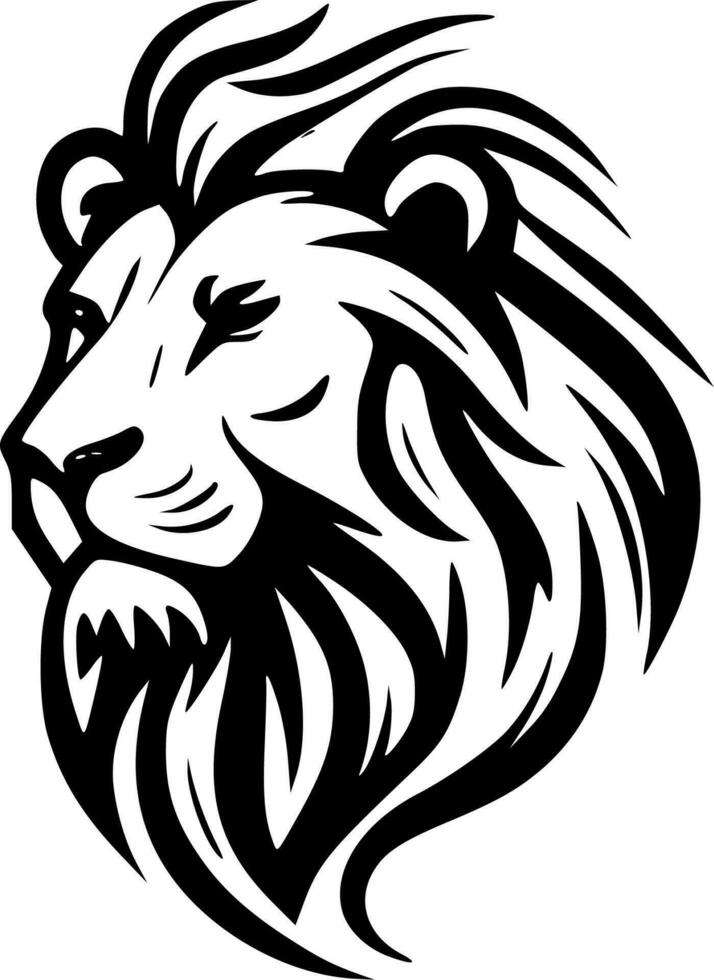 Lion, Minimalist and Simple Silhouette - Vector illustration